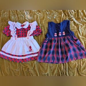Vintage Toddler Plaid Hearts Valentine's Dress Tunic Bundle